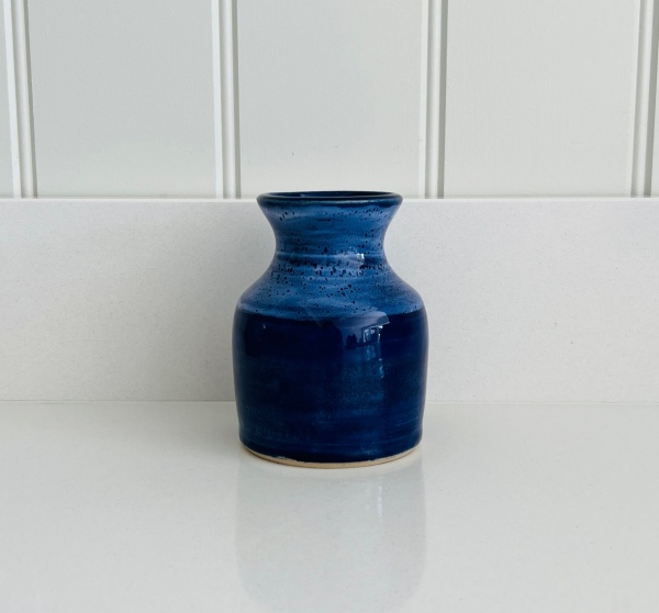 Navy Blue and White Small Vase