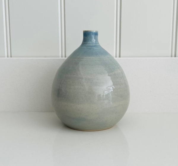Blue Grey Bulb Shaped Vase