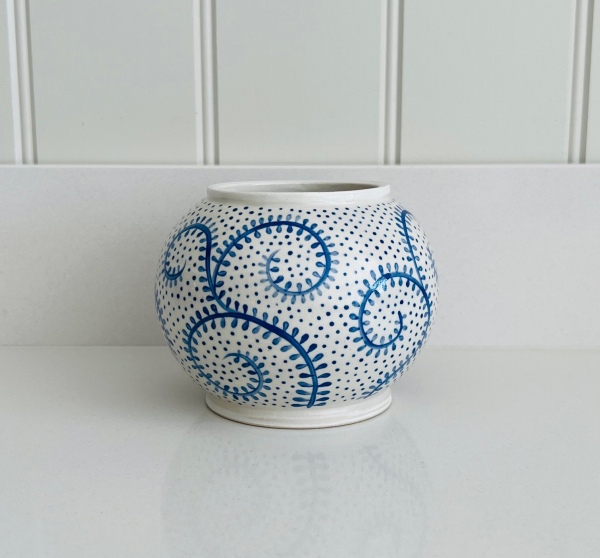 Decorated Small Moon Jar