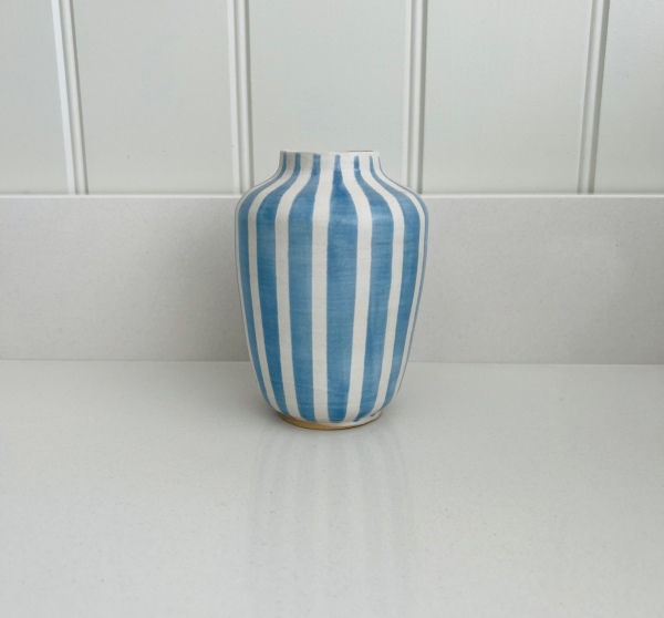 Small Striped Blue Vase