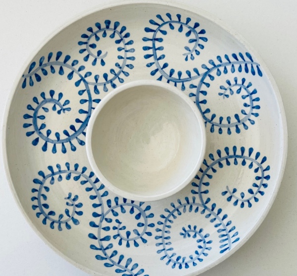 Blue Vines Chip and Dip Bowl (1)