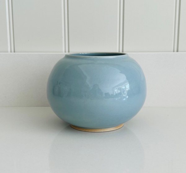 Small light blue moon jar